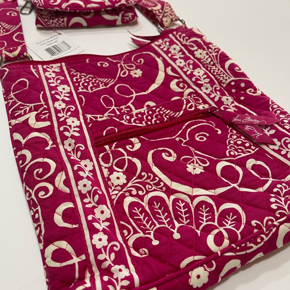 Vera Bradley “One For the Money Twirly Birds Pink” crossbody and wallet